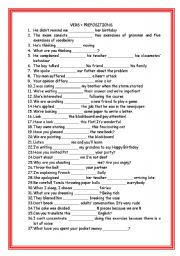 English Worksheet: VERB WITH PREPOSITIONS AND KEY INCLUDED