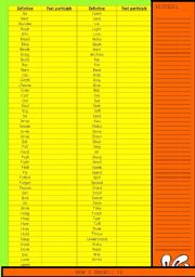 English Worksheet: PAST PARTICIPLE OF IRREGULAR VERBS