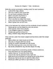 English worksheet: Sentences Review