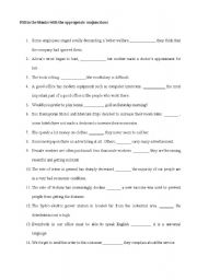 English Worksheet: CONJUNCTION