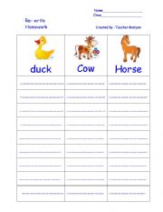 English worksheet: animals 