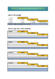 English Worksheet: Build your own sentences