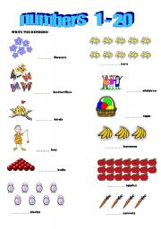 English Worksheet: numbers