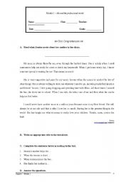 English Worksheet: 9th grade written test - Me and my family