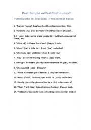 English Worksheet: present simpl vs present continuous