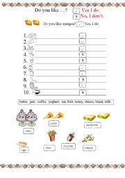 English Worksheet: Present  simple ( Do you like ...?)