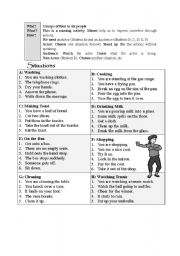 English Worksheet: Mime activity
