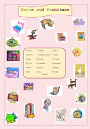 English Worksheet: House and furniture