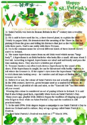 English Worksheet: Happy Saint Patricks Day!