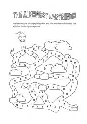 English Worksheet: The alphabet labyrinth
