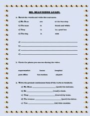 English Worksheet: Mr Bean rides again 