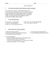 English Worksheet: past simple and continuous