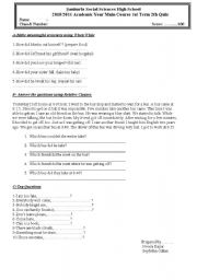 English Worksheet: quiz...tag/relative/when-while
