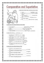 English Worksheet: COMPARATIVE AND SUPERLATIVE