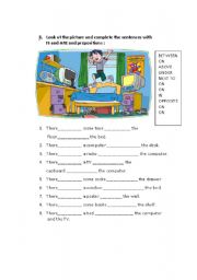 English Worksheet: PREPOSITIONS