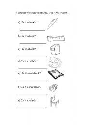 English worksheet: is it a ...?