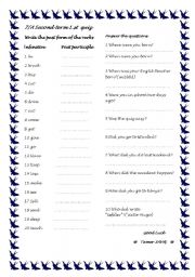 English worksheet: rregular verbs&past tense