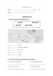 English worksheet: There to be