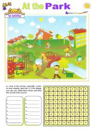 English Worksheet: At  the  Park