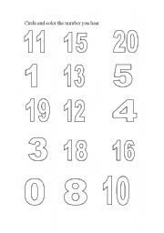 English Worksheet: Numbers
