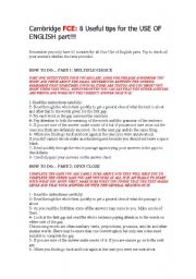 FCE: Tips for the Use of English part