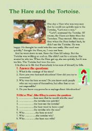 English Worksheet: The hare and the Tortoise