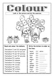 English Worksheet: Colour