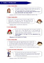 English Worksheet: MAKING PLAY: FAMILY AFFAIRS (5 situations and 1 sample of a skit)