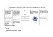 English worksheet: Literacy Contract for Stage 2/3