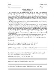 English Worksheet: The Funny Professor