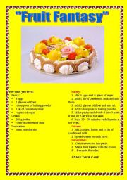English Worksheet: Cake recipe