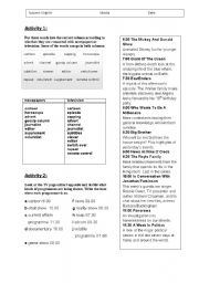 English Worksheet: Media