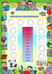 English Worksheet: Matching time and draw clock 