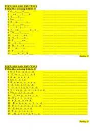 English Worksheet: Feelings Emotions 2