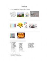 English Worksheet: numbers