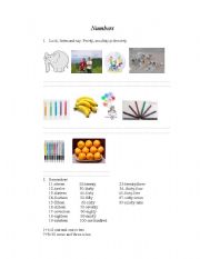 English worksheet: numbers