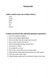 English worksheet: traveling