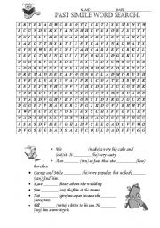 wordsearch past simple irregular verbs b&w version