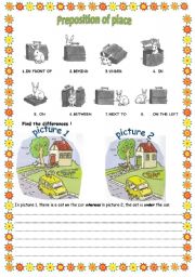 English Worksheet: Preposition of place