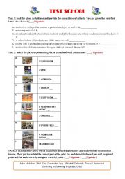English worksheet: test school