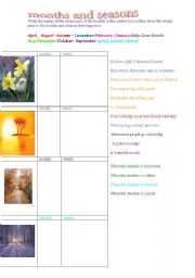 English worksheet:  months and seasons 