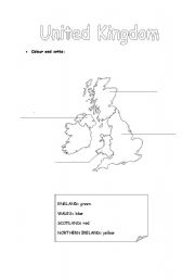 English Worksheet: UK MAP