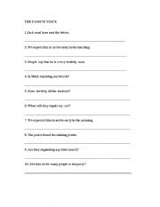 English worksheet: The Passive Voice