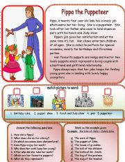 English Worksheet: Pippa the puppeteer