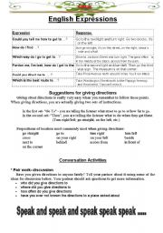 English Worksheet: Giving direction