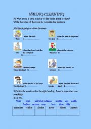 English Worksheet: SPRIN CLEANING