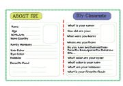 English Worksheet: Describe your classmate