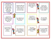 English Worksheet: ROLEPLAY SITUATION CARDS