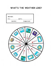 English Worksheet: Weather Wheel