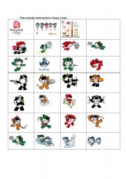 English worksheet: words related to Olympic Games